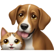 dog with cat sticker