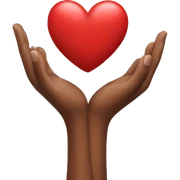 holding a heart sticker