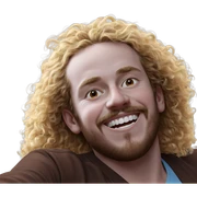 smiling boy with facial hair sticker
