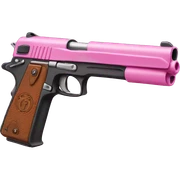 Pink gun sticker