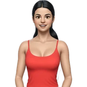 smiling girl with black hair sticker