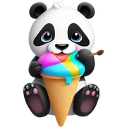 Panda eating ice cream sticker