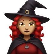 A witch that is red sticker