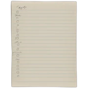 simple paper list with hand written notes sticker