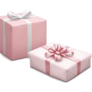 Light pink Christmas gifts under a white Christmas tree  sticker