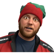 bold red hat and beard sticker