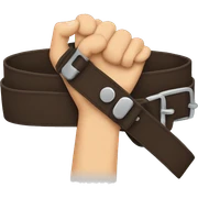 hand holding belt sticker