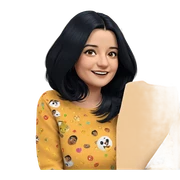 smiling girl with black hair sticker