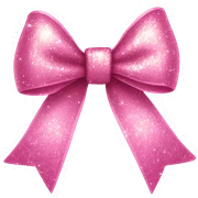 pink glitery bow sticker
