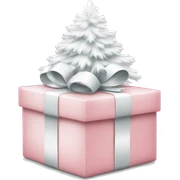 Light pink Christmas gifts under a white Christmas tree  sticker