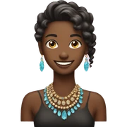smiling girl with jewelry sticker