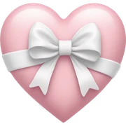 Pastel pink heart with white bow sticker