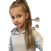 smiling girl with ponytail sticker