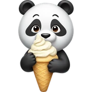 Panda eating ice cream sticker