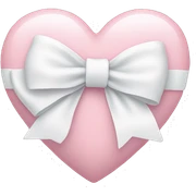 Pastel pink heart with white bow sticker
