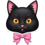gato negro con moño coquette  sticker