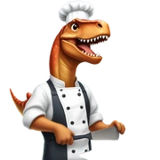 dinosaur cooking  sticker