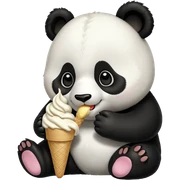 Panda eating ice cream sticker