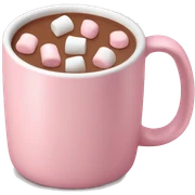 Light Pink mug of hot chocolate with marshmallows  sticker