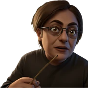 boy with glasses in focus sticker