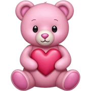 Mayo teddy bear Pink heart  sticker