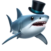 Shark with a top hat sticker
