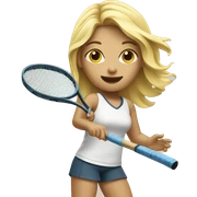 blonde girl playing tennis  sticker