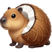 Capibara con cuerpo de coco sticker