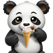 Panda eating ice cream sticker