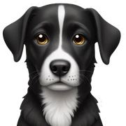 black&white dog sticker