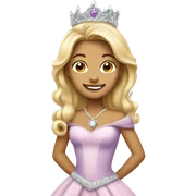 smiling princess with tiara sticker