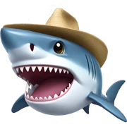 shark with to hat sticker