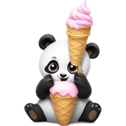 Panda eating ice cream sticker