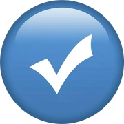 Make a Completely one colored blue type circle dont add any Details just obe colored and add a one colored White tick in the middle sticker