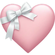 Pastel pink heart with white bow sticker