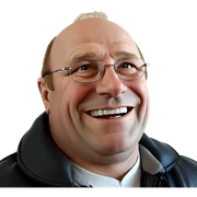 bald man in jacket portrait sticker