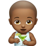 Baby with martini sticker