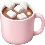 Light Pink mug of hot chocolate with marshmallows  sticker