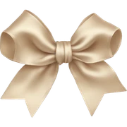 Light beige satin bow  sticker