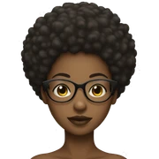 Black girl, Afro, glasses sticker