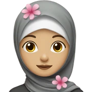 Hijab with flower sticker