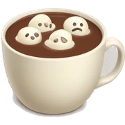 hot chocolate in a cream colored mug sticker