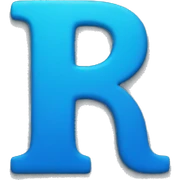 blue letter R sticker