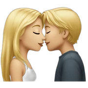Boy blonde hair kissing girl sticker