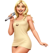smiling girl with microphone sticker