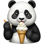 Panda eating ice cream sticker