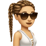 amazon with French braids, brown hair and sunglasses sticker