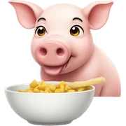 Pig eating sticker