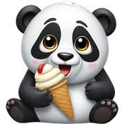 Panda eating ice cream sticker