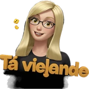 blonde girl smiling in glasses sticker